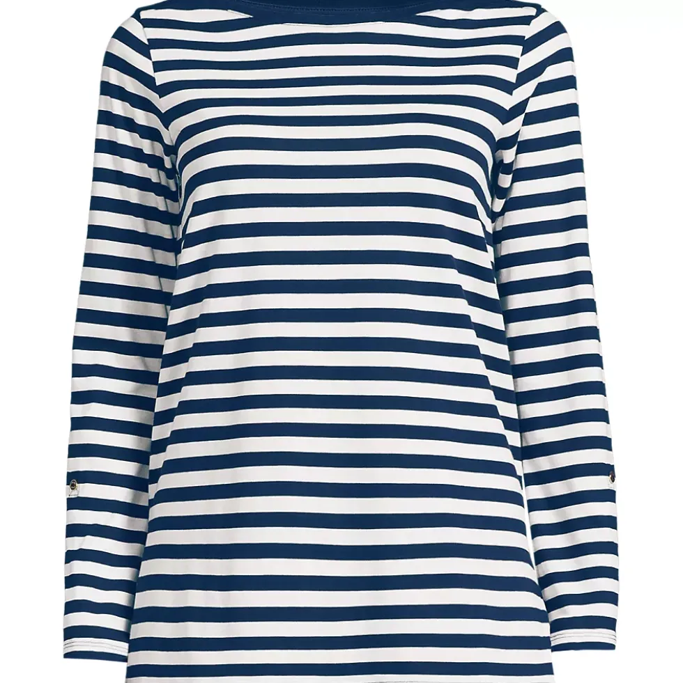 Women's Supima Cotton Adjustable 3/4 Sleeve Boatneck Tunic