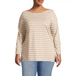 Women's Supima Cotton Adjustable 3/4 Sleeve Boatneck Tunic