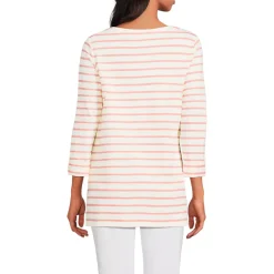 Women's Supima Cotton Adjustable 3/4 Sleeve Boatneck Tunic
