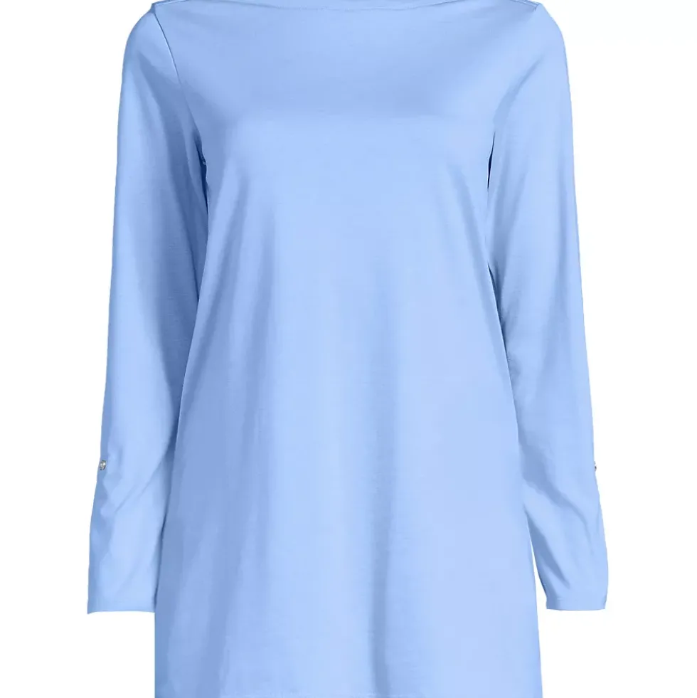 Women's Supima Cotton Adjustable 3/4 Sleeve Boatneck Tunic