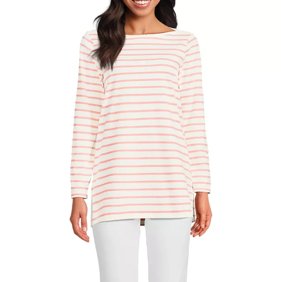 Women's Supima Cotton Adjustable 3/4 Sleeve Boatneck Tunic