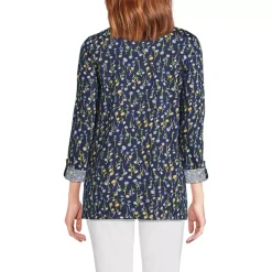 Women's Supima Cotton Adjustable 3/4 Sleeve Boatneck Tunic