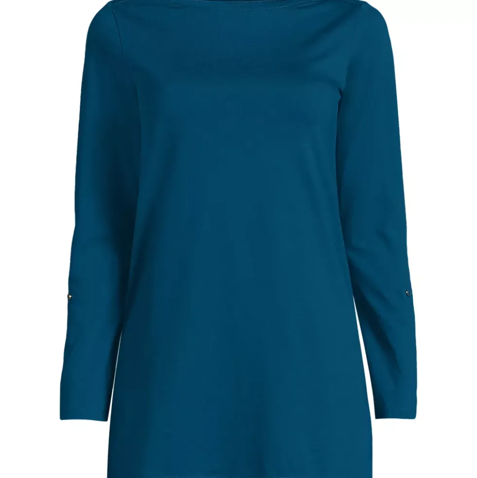 Women's Supima Cotton Adjustable 3/4 Sleeve Boatneck Tunic
