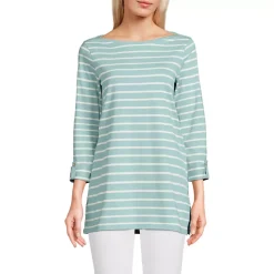 Women's Supima Cotton Adjustable 3/4 Sleeve Boatneck Tunic