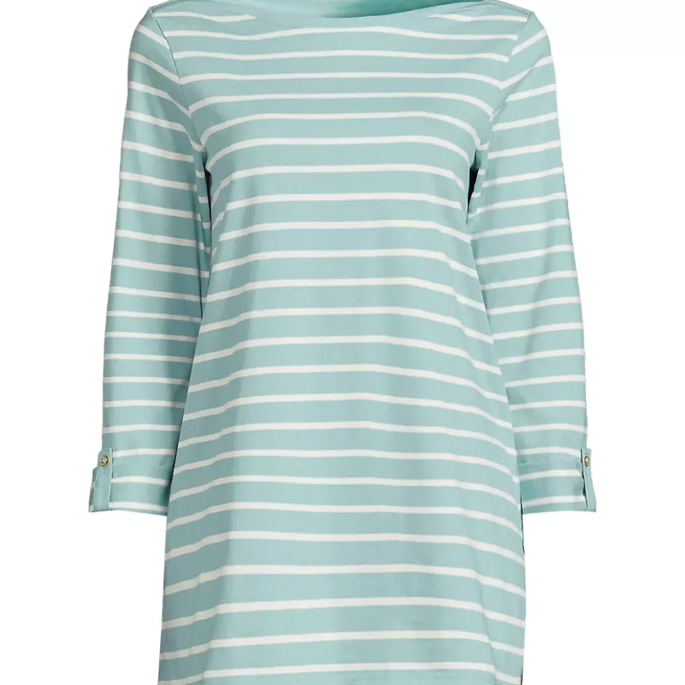 Women's Supima Cotton Adjustable 3/4 Sleeve Boatneck Tunic