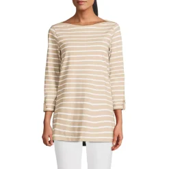 Women's Supima Cotton Adjustable 3/4 Sleeve Boatneck Tunic