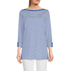 Women's Supima Cotton Adjustable 3/4 Sleeve Boatneck Tunic