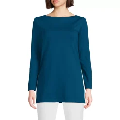 Women's Supima Cotton Adjustable 3/4 Sleeve Boatneck Tunic