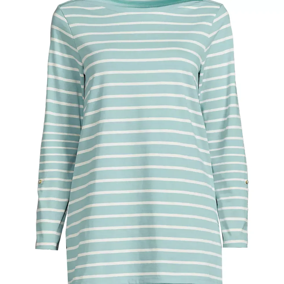 Women's Supima Cotton Adjustable 3/4 Sleeve Boatneck Tunic
