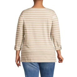 Women's Supima Cotton Adjustable 3/4 Sleeve Boatneck Tunic