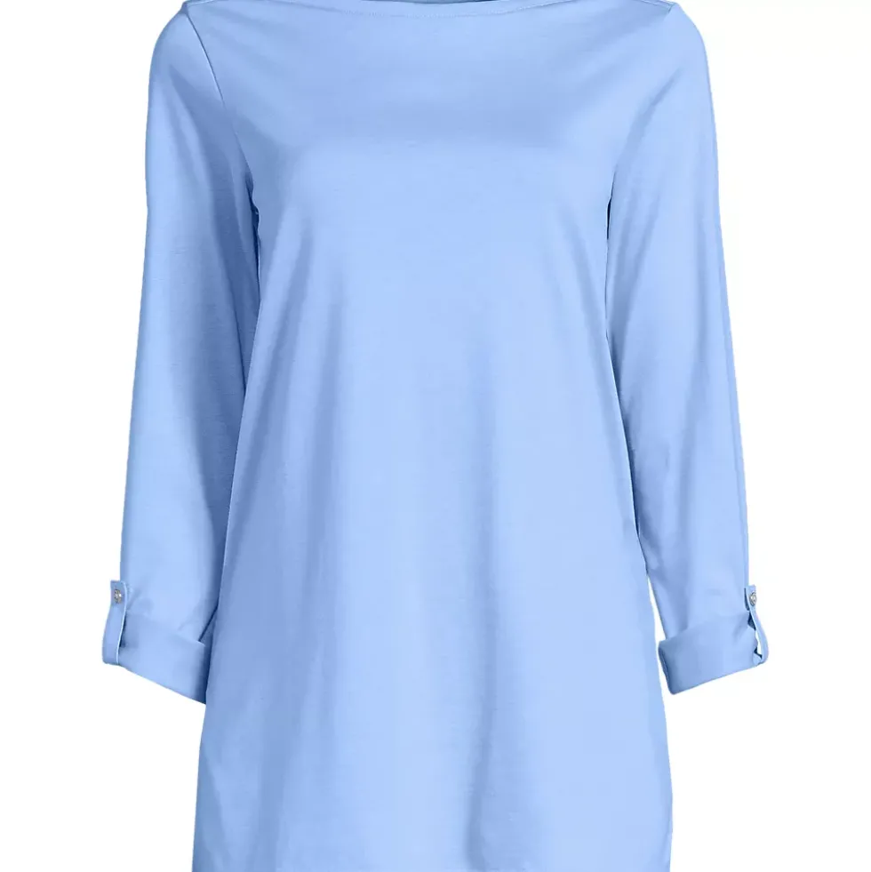 Women's Supima Cotton Adjustable 3/4 Sleeve Boatneck Tunic