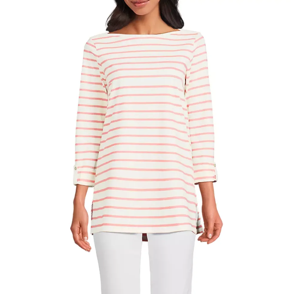 Women's Supima Cotton Adjustable 3/4 Sleeve Boatneck Tunic