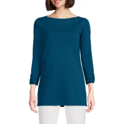 Women's Supima Cotton Adjustable 3/4 Sleeve Boatneck Tunic