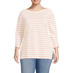 Women's Supima Cotton Adjustable 3/4 Sleeve Boatneck Tunic