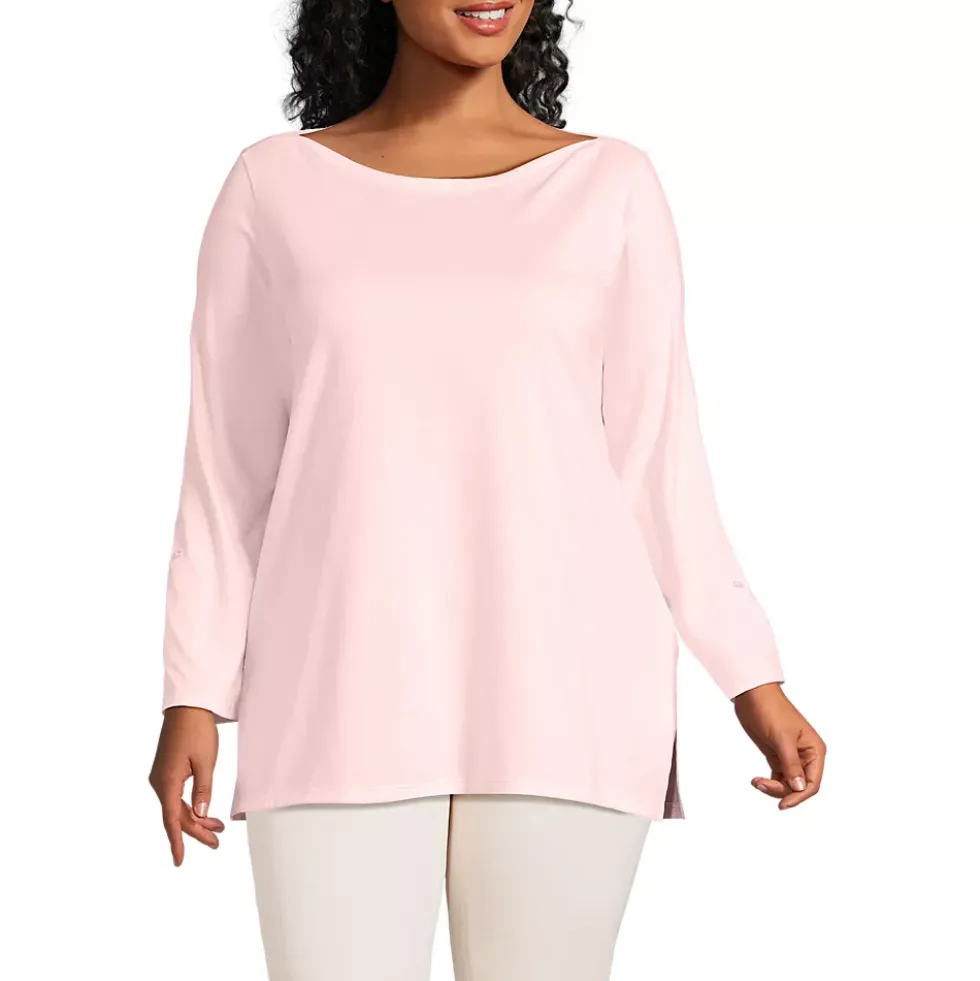 Women's Supima Cotton Adjustable 3/4 Sleeve Boatneck Tunic