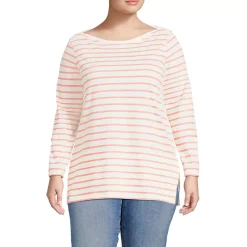 Women's Supima Cotton Adjustable 3/4 Sleeve Boatneck Tunic