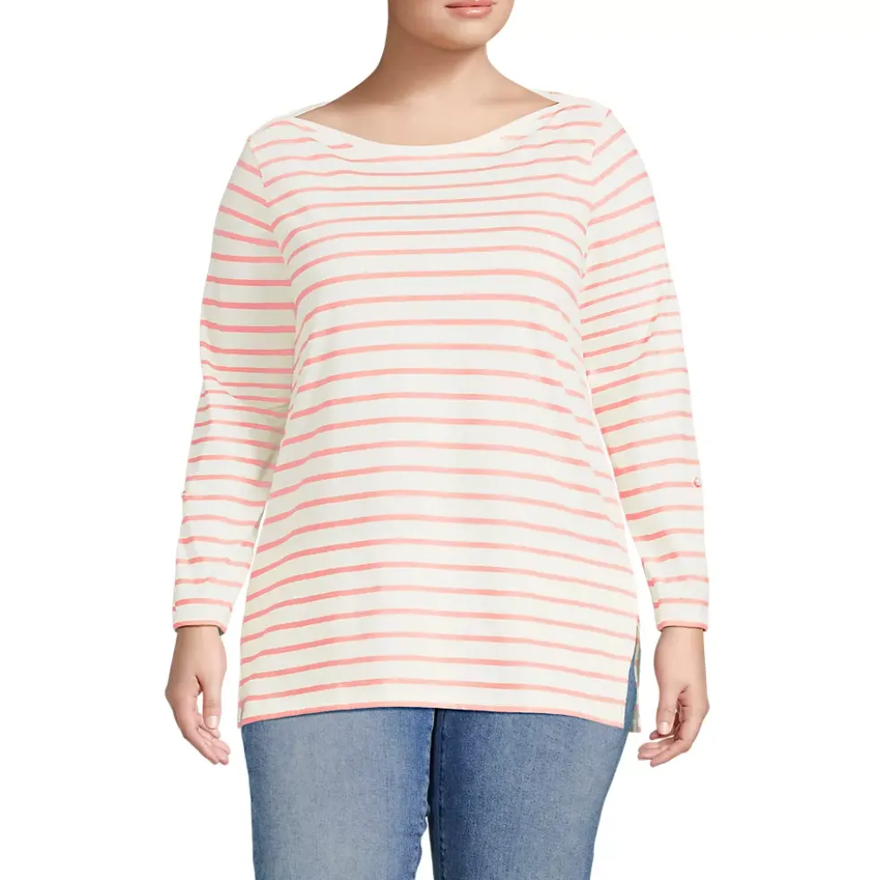 Women's Supima Cotton Adjustable 3/4 Sleeve Boatneck Tunic