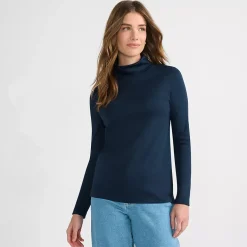 Women's Supima Cotton Fitted Long Sleeve Turtleneck