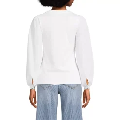 Women's Supima Interlock Scoop Neck Blouson Sleeve Top