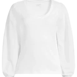 Women's Supima Interlock Scoop Neck Blouson Sleeve Top