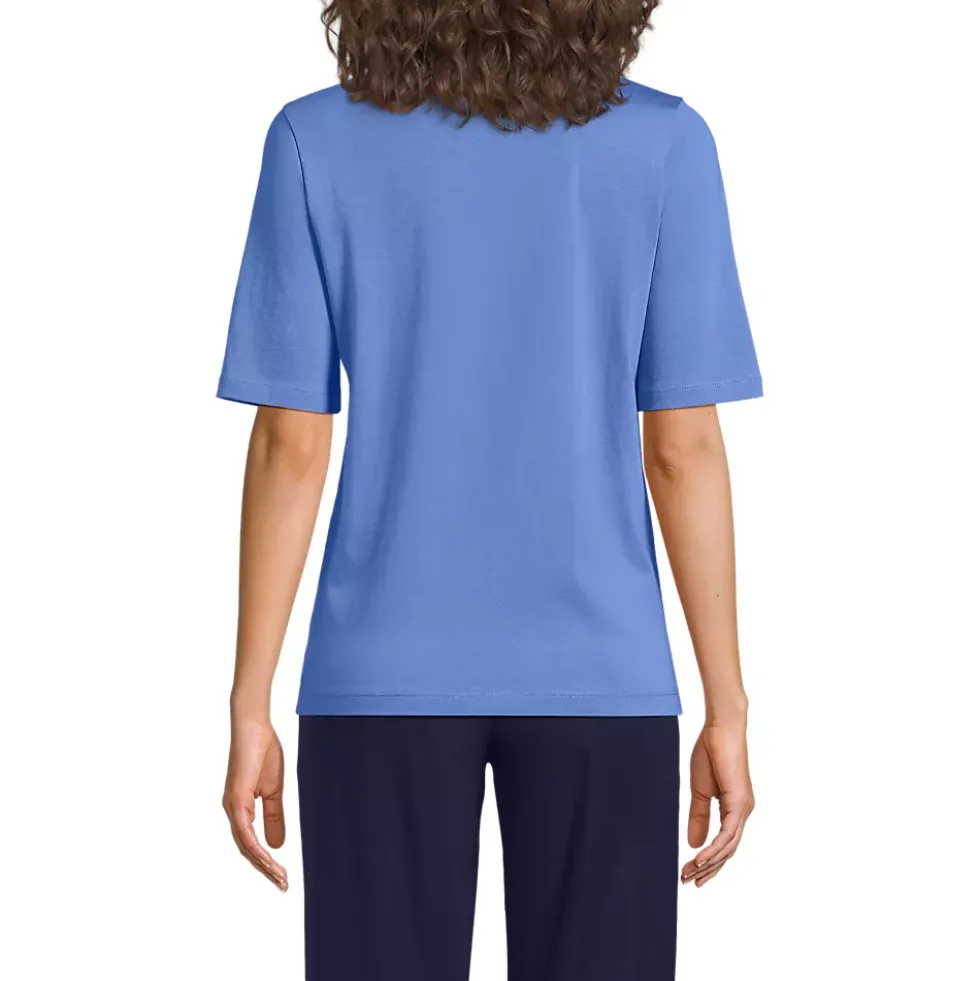 Women's Supima Jersey Half Sleeve Splitneck Shirt