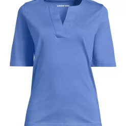 Women's Supima Jersey Half Sleeve Splitneck Shirt