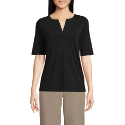 Women's Supima Jersey Half Sleeve Splitneck Shirt