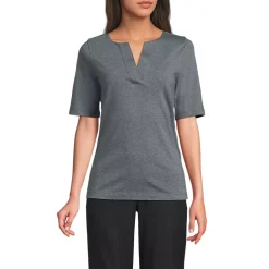 Women's Supima Jersey Half Sleeve Splitneck Shirt