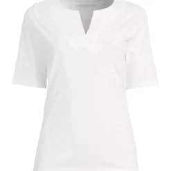 Women's Supima Jersey Half Sleeve Splitneck Shirt