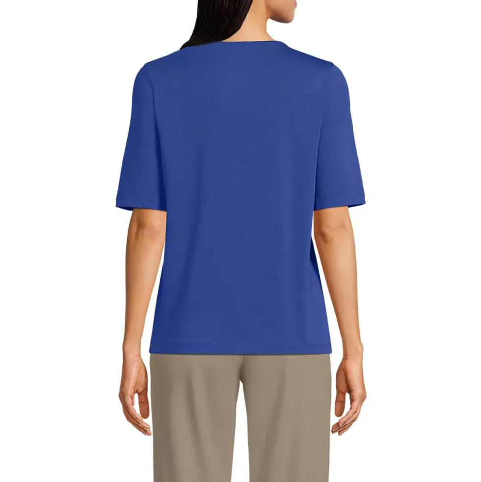 Women's Supima Jersey Half Sleeve Splitneck Shirt