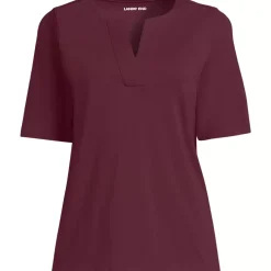 Women's Supima Jersey Half Sleeve Splitneck Shirt