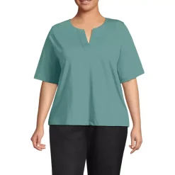 Women's Supima Jersey Half Sleeve Splitneck Shirt