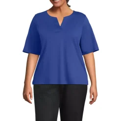 Women's Supima Jersey Half Sleeve Splitneck Shirt