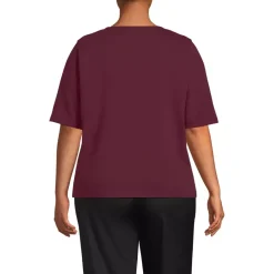 Women's Supima Jersey Half Sleeve Splitneck Shirt