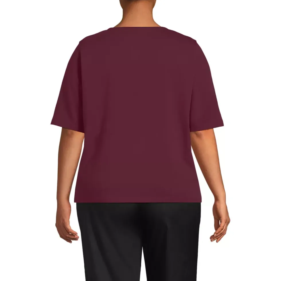 Women's Supima Jersey Half Sleeve Splitneck Shirt
