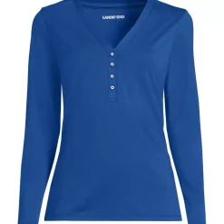 Women's Supima Jersey Long Sleeve Button Henley