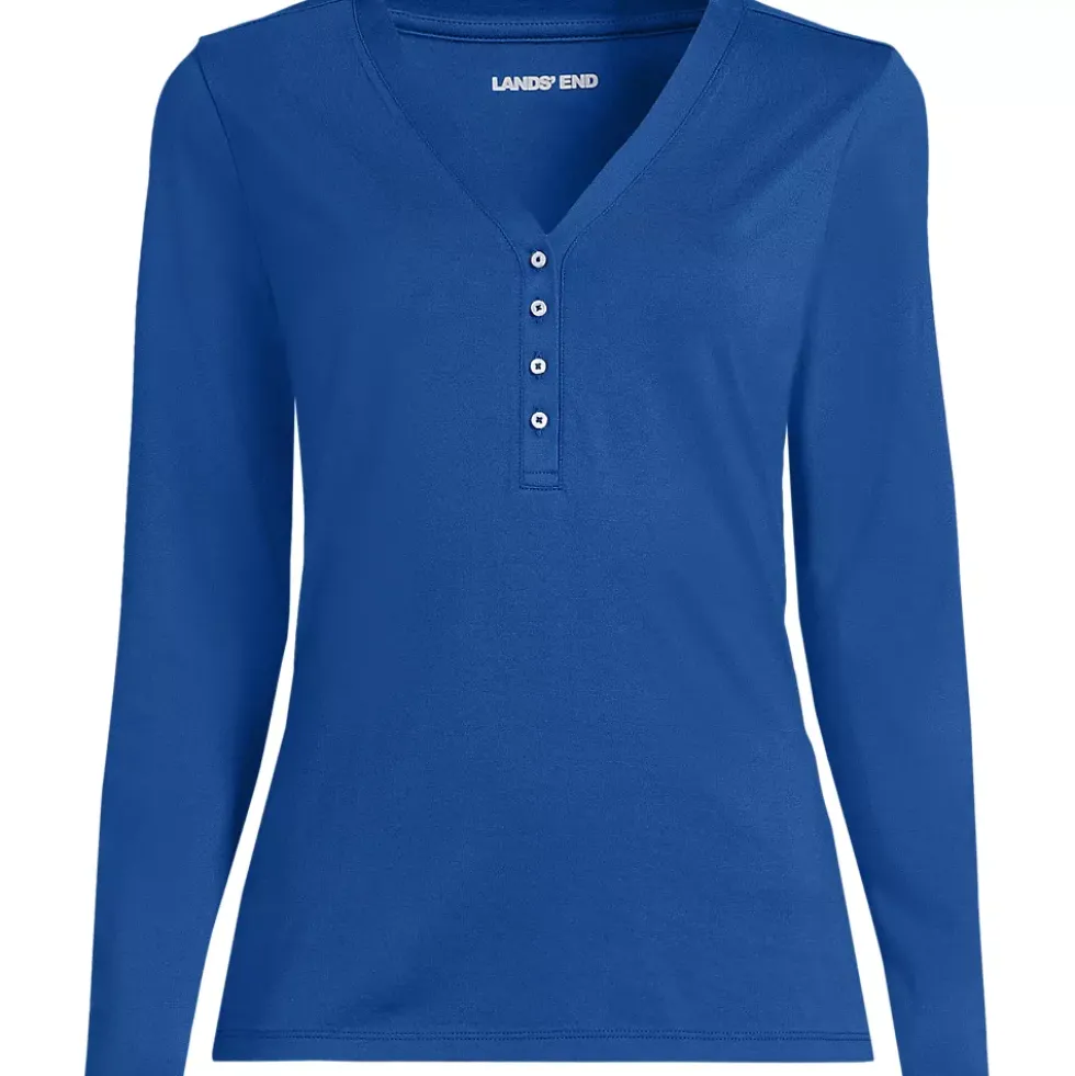 Women's Supima Jersey Long Sleeve Button Henley