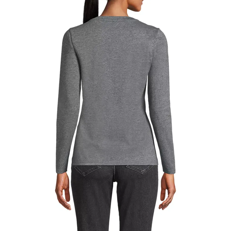 Women's Supima Jersey Long Sleeve Button Henley