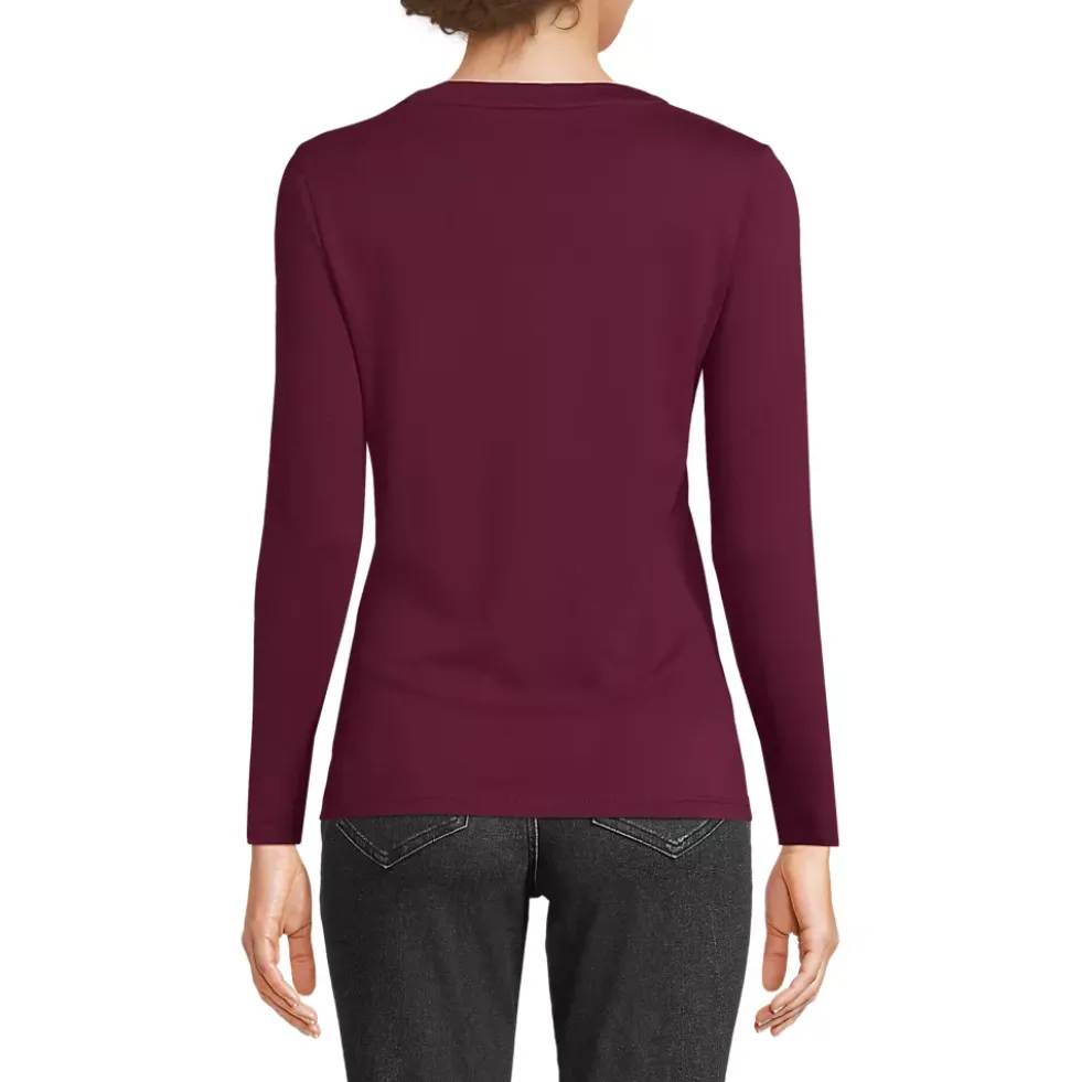 Women's Supima Jersey Long Sleeve Button Henley