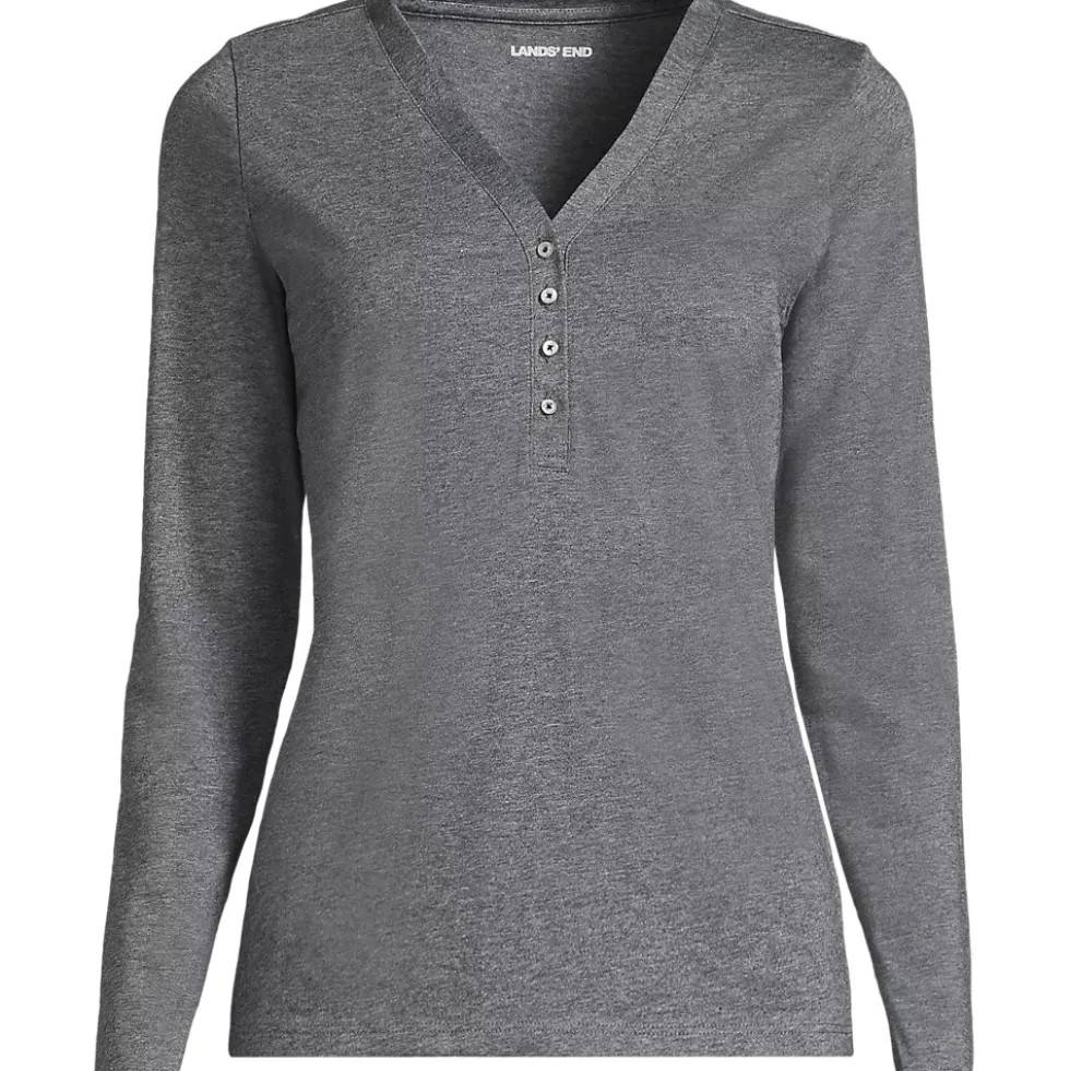 Women's Supima Jersey Long Sleeve Button Henley