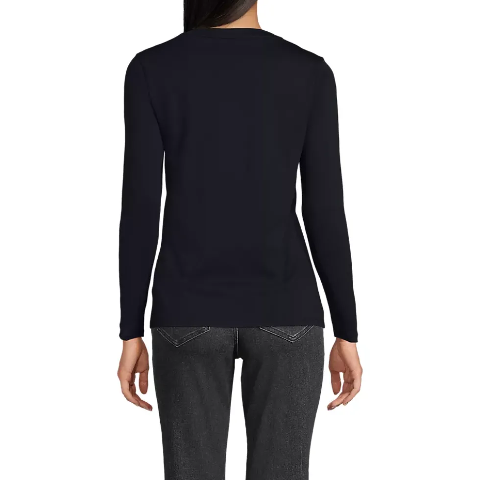 Women's Supima Jersey Long Sleeve Button Henley