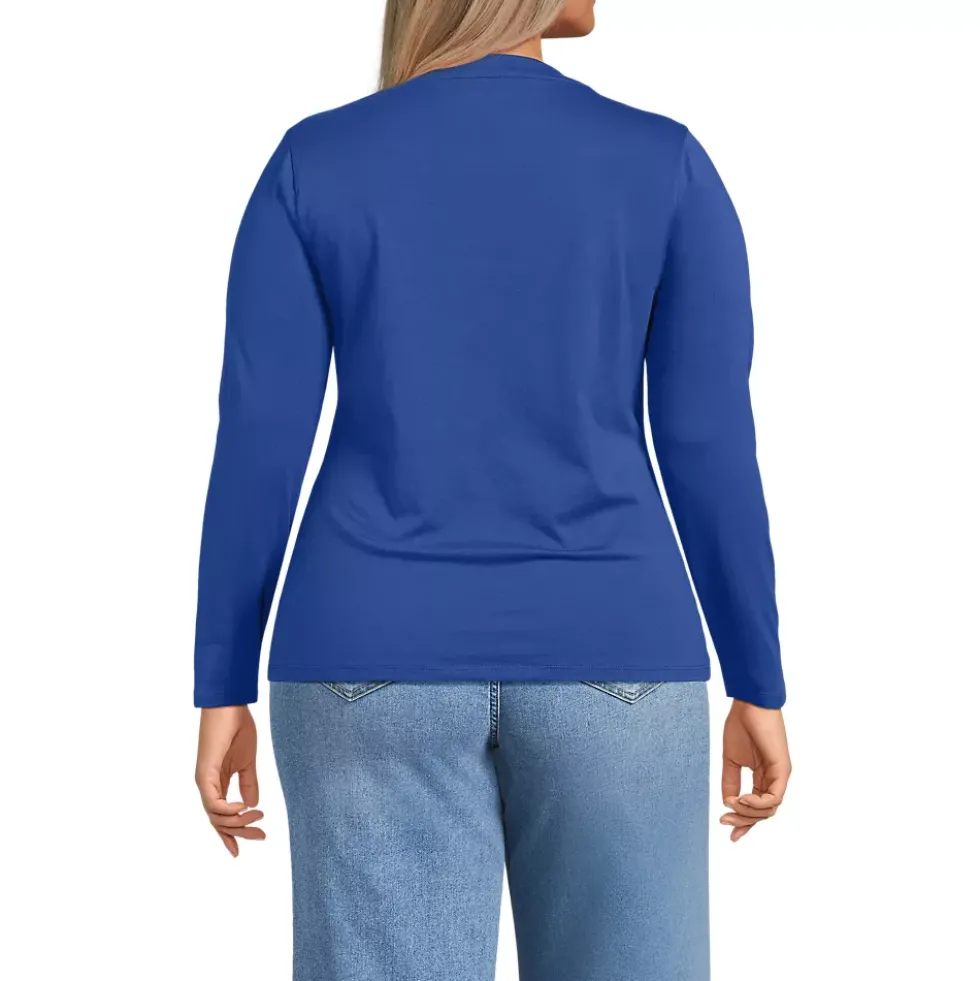 Women's Supima Jersey Long Sleeve Button Henley