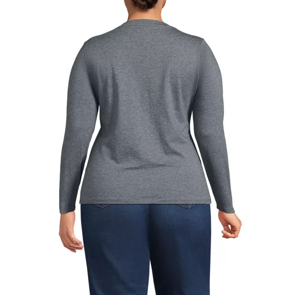 Women's Supima Jersey Long Sleeve Button Henley