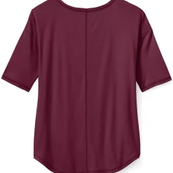 Women's Supima Micro Modal Elbow Sleeve Balletneck Curved Hem Top