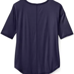 Women's Supima Micro Modal Elbow Sleeve Balletneck Curved Hem Top