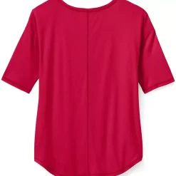Women's Supima Micro Modal Elbow Sleeve Balletneck Curved Hem Top