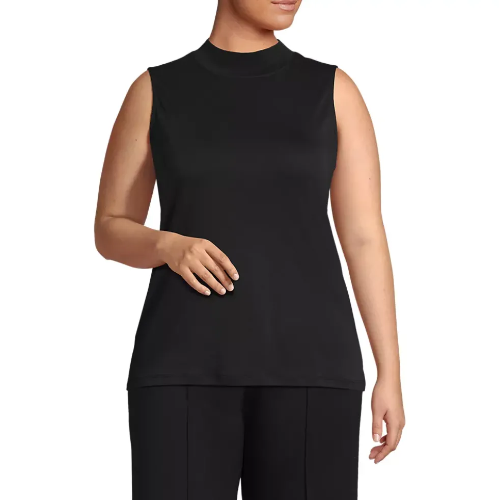 Women's Supima Micro Modal Sleeveless Mock Neck Shirt