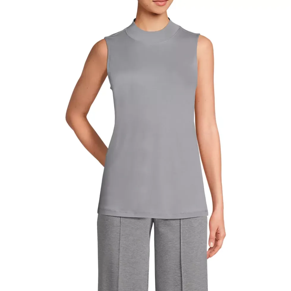 Women's Supima Micro Modal Sleeveless Mock Neck Shirt