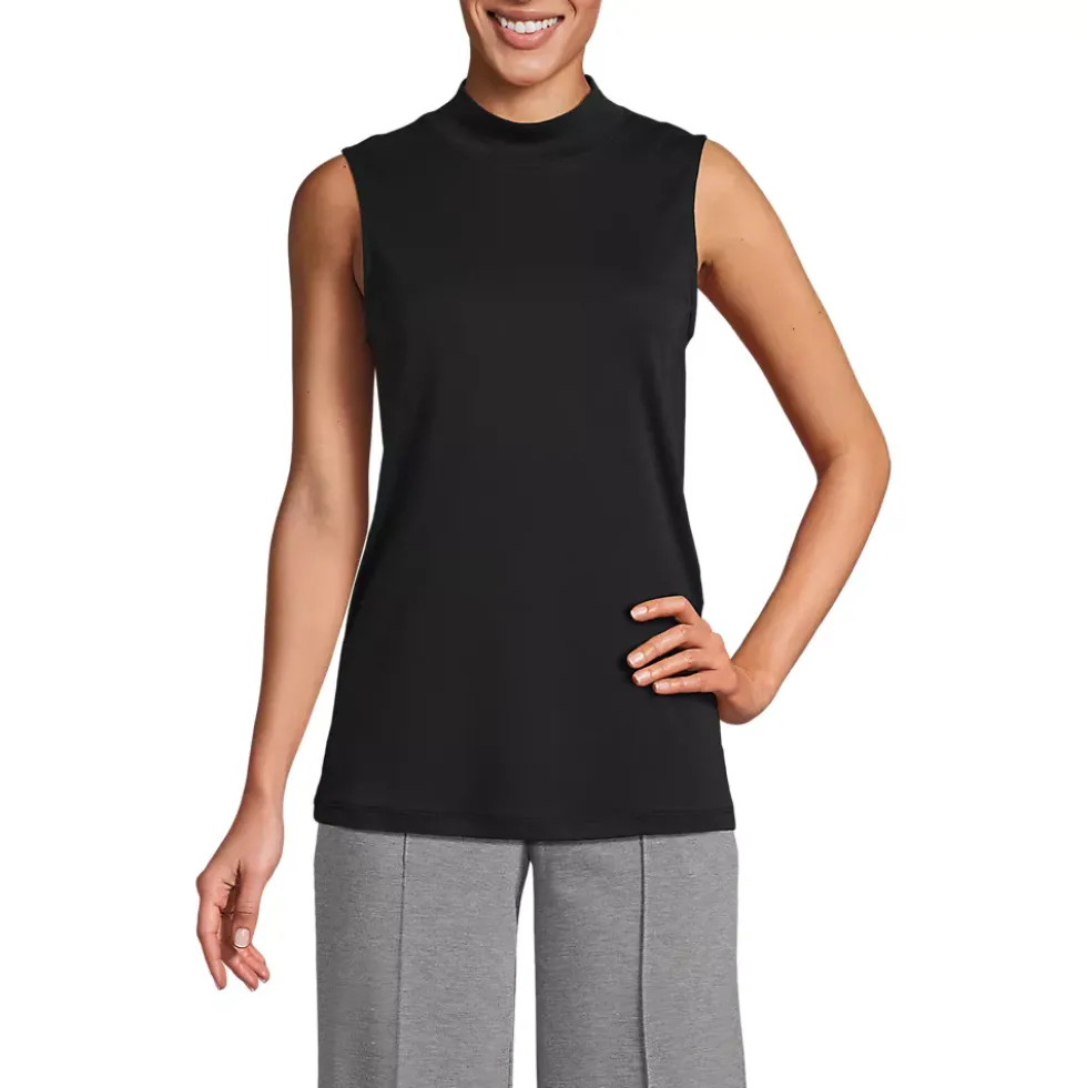 Women's Supima Micro Modal Sleeveless Mock Neck Shirt