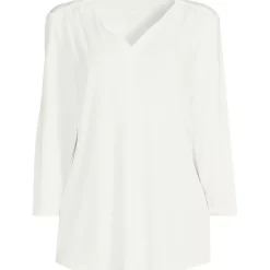 Women's Supima Micro Modal 3/4 Sleeve Split Neck Tunic